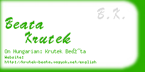 beata krutek business card